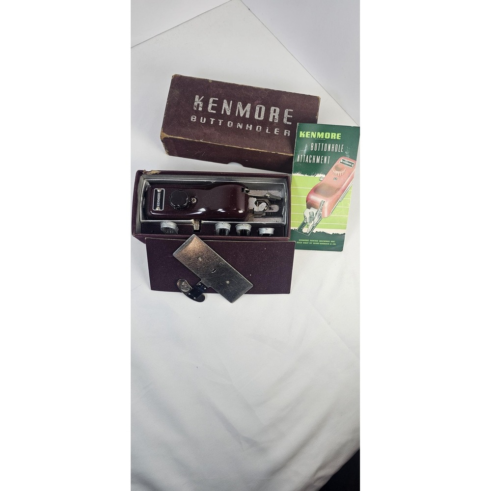 Vintage Kenmore‎ Sew Buttonholer Attachment 4 Template Book Box 60706 Greist